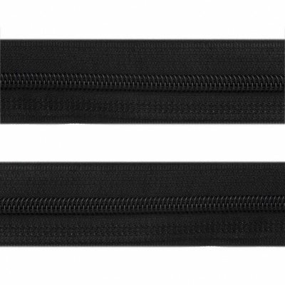 Рулонная молния с покрытием PVC спираль тип 3 (упак.270м) -черная с полосой СВО - купить в Сочи. Цена: 12.74 руб.