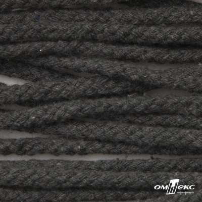 Шнур плетеный d-6 мм круглый, 70% хлопок 30% полиэстер, уп.90+/-1 м, цв.1088-т.серый - купить в Сочи. Цена: 588 руб.