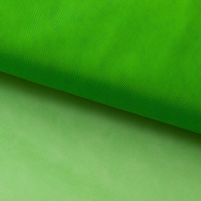 Фатин матовый 16-146, 12 гр/м2, шир.300см, цвет зелёный - купить в Сочи. Цена 112.70 руб.