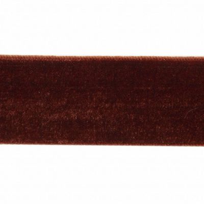 Лента бархатная нейлон, шир.25 мм, (упак. 45,7м), цв.120-шоколад - купить в Сочи. Цена: 981.09 руб.