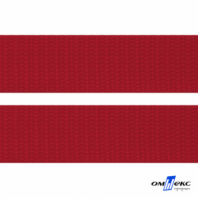 Красный- цв.171-Текстильная лента-стропа 550 гр/м2 ,100% пэ шир.30 мм (боб.50+/-1 м) - купить в Сочи. Цена: 475.36 руб.