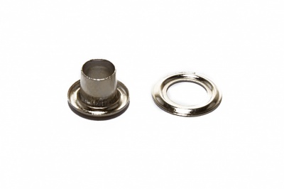 Люверсы металлические "ОмТекс", блочка/кольцо, (3 мм) - цв.никель - купить в Сочи. Цена: 0.18 руб.