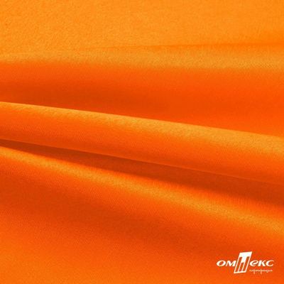 Поли креп-сатин 15-1263, 125 (+/-5) гр/м2, шир.150см, цвет оранжевый - купить в Сочи. Цена 155.57 руб.