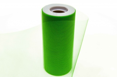 Фатин в шпульках 16-146, 10 гр/м2, шир. 15 см (в нам. 25+/-1 м), цвет зелёный - купить в Сочи. Цена: 100.69 руб.