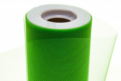 Фатин в шпульках 16-146, 10 гр/м2, шир. 15 см (в нам. 25+/-1 м), цвет зелёный - купить в Сочи. Цена: 100.69 руб.