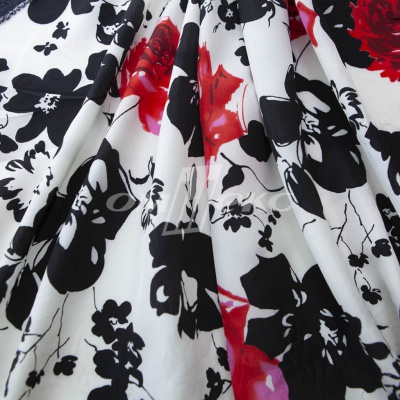 Плательная ткань "Фламенко" 22.1, 80 гр/м2, шир.150 см, принт растительный - купить в Сочи. Цена 239.03 руб.