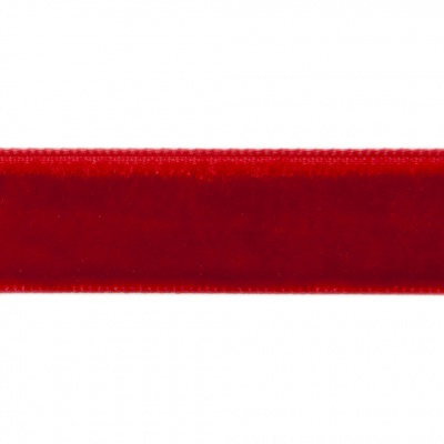 Лента бархатная нейлон, шир.12 мм, (упак. 45,7м), цв.45-красный - купить в Сочи. Цена: 392 руб.