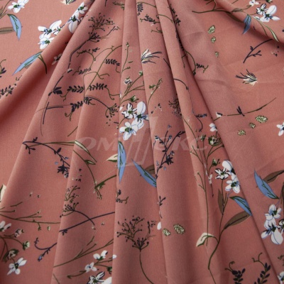 Плательная ткань "Фламенко" 2.1, 80 гр/м2, шир.150 см, принт растительный - купить в Сочи. Цена 311.05 руб.