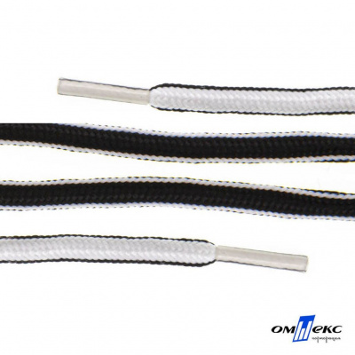 Шнурки #4-27, круглые 130 см, двухцветные (черно/белый) - купить в Сочи. Цена: 47.04 руб.