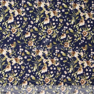 Плательная ткань "Фламенко" 1.1, 80 гр/м2, шир.150 см, принт растительный - купить в Сочи. Цена 243.96 руб.