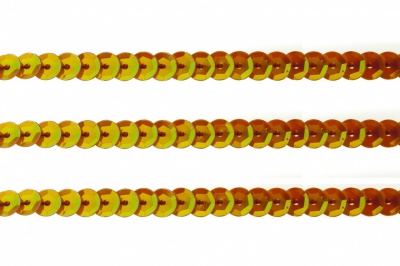 Пайетки "ОмТекс" на нитях, CREAM, 6 мм С / упак.73+/-1м, цв. 88 - оранжевый - купить в Сочи. Цена: 300.55 руб.