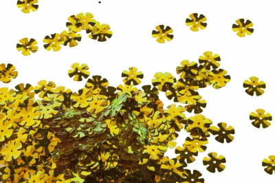 Пайетки "ОмТекс" россыпью,DOUBLE SIDED GOLD,цветок 14 мм/упак.50 гр, цв. 0460-золото - купить в Сочи. Цена: 80.12 руб.