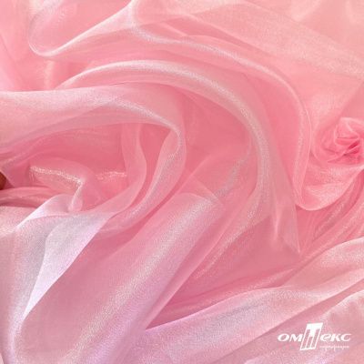 Ткань органза, 100% полиэстр, 28г/м2, шир. 150 см, цв. #47 розовая пудра - купить в Сочи. Цена 86.24 руб.