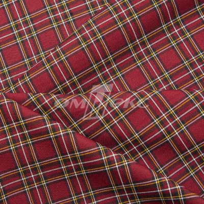 Ткань костюмная клетка 24379 2012, 230 гр/м2, шир.150см, цвет бордовый/бел/жел - купить в Сочи. Цена 539.74 руб.