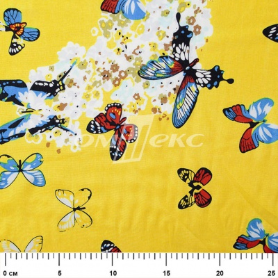 Плательная ткань "Софи" 7.2, 75 гр/м2, шир.150 см, принт бабочки - купить в Сочи. Цена 243.96 руб.