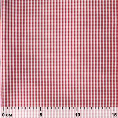 Ткань сорочечная Клетка Виши, 115 г/м2, 58% пэ,42% хл, шир.150 см, цв.5-красный, (арт.111) - купить в Сочи. Цена 306.69 руб.