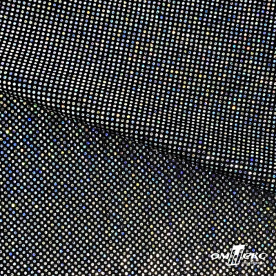 Трикотажное полотно голограмма, шир.140 см, #601-хамелеон чёрный - купить в Сочи. Цена 452.76 руб.