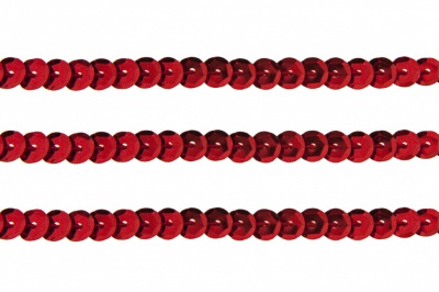 Пайетки "ОмТекс" на нитях, SILVER-BASE, 6 мм С / упак.73+/-1м, цв. 3 - красный - купить в Сочи. Цена: 468.37 руб.