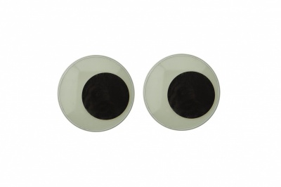 Глазки для игрушек, круглые, с бегающими зрачками, 24 мм/упак.50+/-2 шт, цв. -черно-белые - купить в Сочи. Цена: 60.32 руб.