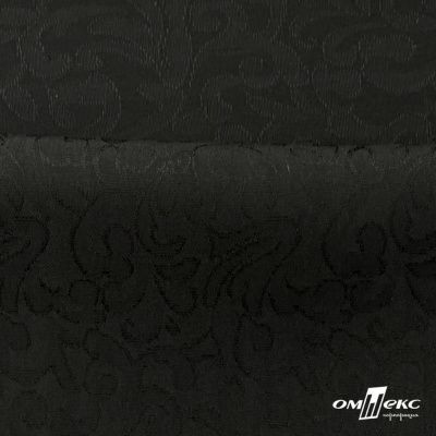 Ткань жаккард королевский, 100% полиэстр 180 г/м 2, шир.150 см, цв-черный - купить в Сочи. Цена 296.39 руб.