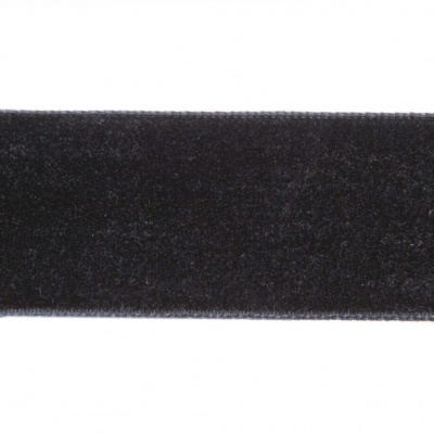 Лента бархатная нейлон, шир.25 мм, (упак. 45,7м), цв.03-черный - купить в Сочи. Цена: 809.01 руб.