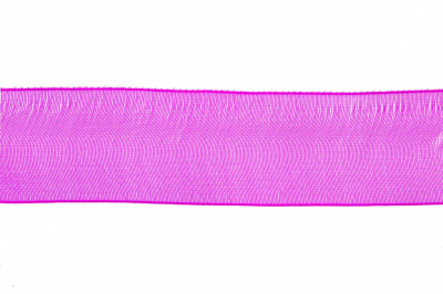 Лента органза 1015, шир. 10 мм/уп. 22,8+/-0,5 м, цвет ярк.розовый - купить в Сочи. Цена: 38.39 руб.