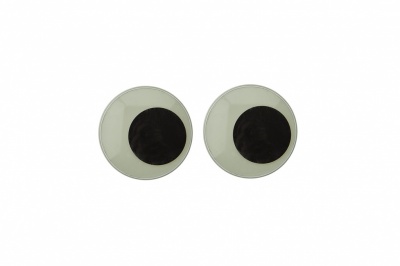 Глазки для игрушек, круглые, с бегающими зрачками, 15 мм/упак.50+/-2 шт, цв. -черно-белые - купить в Сочи. Цена: 46.92 руб.
