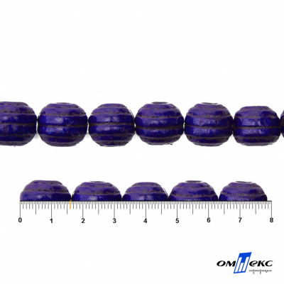 0309-Бусины деревянные "ОмТекс", 16 мм, упак.50+/-3шт, цв.018-фиолет - купить в Сочи. Цена: 62.22 руб.