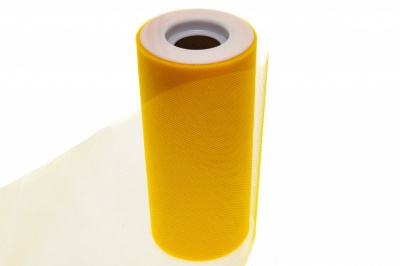 Фатин в шпульках 16-72, 10 гр/м2, шир. 15 см (в нам. 25+/-1 м), цвет жёлтый - купить в Сочи. Цена: 100.69 руб.
