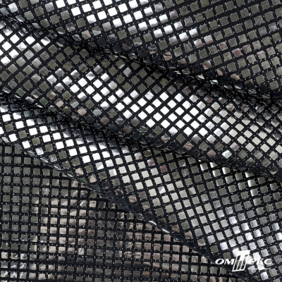 Трикотажное полотно голограмма, шир.140 см, #603 -черный/серебро - купить в Сочи. Цена 771.75 руб.