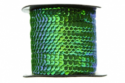 Пайетки "ОмТекс" на нитях, CREAM, 6 мм С / упак.73+/-1м, цв. 94 - зеленый - купить в Сочи. Цена: 297.48 руб.