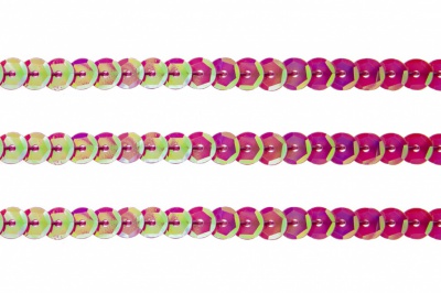 Пайетки "ОмТекс" на нитях, CREAM, 6 мм С / упак.73+/-1м, цв. 89 - розовый - купить в Сочи. Цена: 468.37 руб.