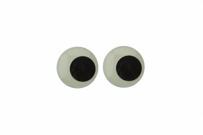 Глазки для игрушек, круглые, с бегающими зрачками, 8 мм/упак.100+/-2 шт, цв. -черно-белые - купить в Сочи. Цена: 28.86 руб.