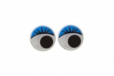 Глазки для игрушек, круглые, с бегающими зрачками, 8 мм/упак.50+/-2 шт, цв. -синий - купить в Сочи. Цена: 59.05 руб.