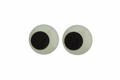 Глазки для игрушек, круглые, с бегающими зрачками, 18 мм/упак.50+/-2 шт, цв. -черно-белые - купить в Сочи. Цена: 41.81 руб.