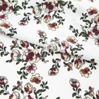 Плательная ткань "Фламенко" 23.1, 80 гр/м2, шир.150 см, принт растительный - купить в Сочи. Цена 264.56 руб.
