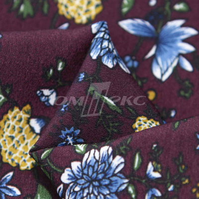 Плательная ткань "Фламенко" 4.1, 80 гр/м2, шир.150 см, принт растительный - купить в Сочи. Цена 259.21 руб.
