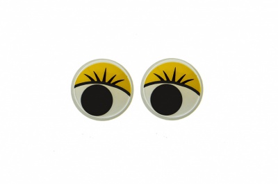 Глазки для игрушек, круглые, с бегающими зрачками, 8 мм/упак.50+/-2 шт, цв. -желтый - купить в Сочи. Цена: 59.05 руб.