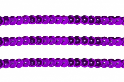 Пайетки "ОмТекс" на нитях, SILVER-BASE, 6 мм С / упак.73+/-1м, цв. 12 - фиолет - купить в Сочи. Цена: 300.55 руб.